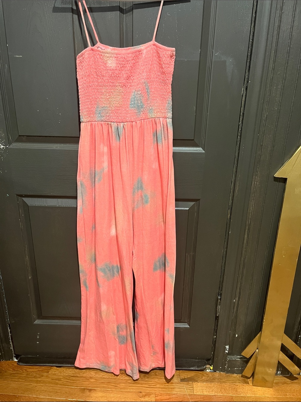 Girls' Coral Tie-Dye One-Piece Jumpsuit